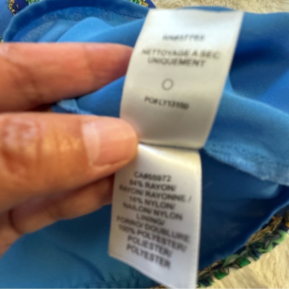 Laundry By Shelli Segal Blue and Green Paisley Mini Dress size 12 - Picture 4 of 7